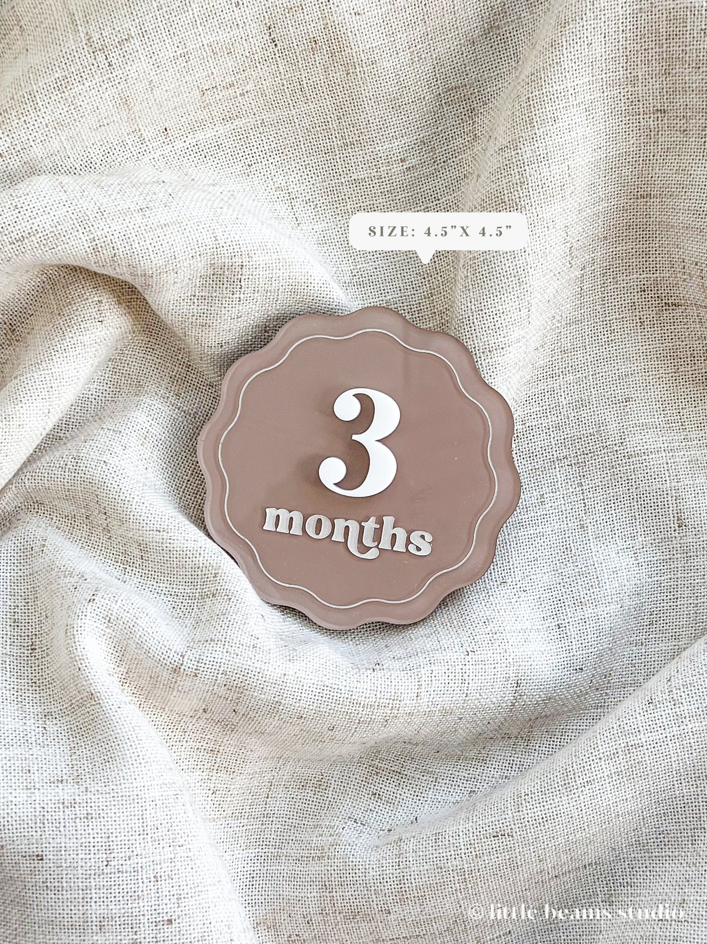 Acrylic Scallop Baby Milestone Cards