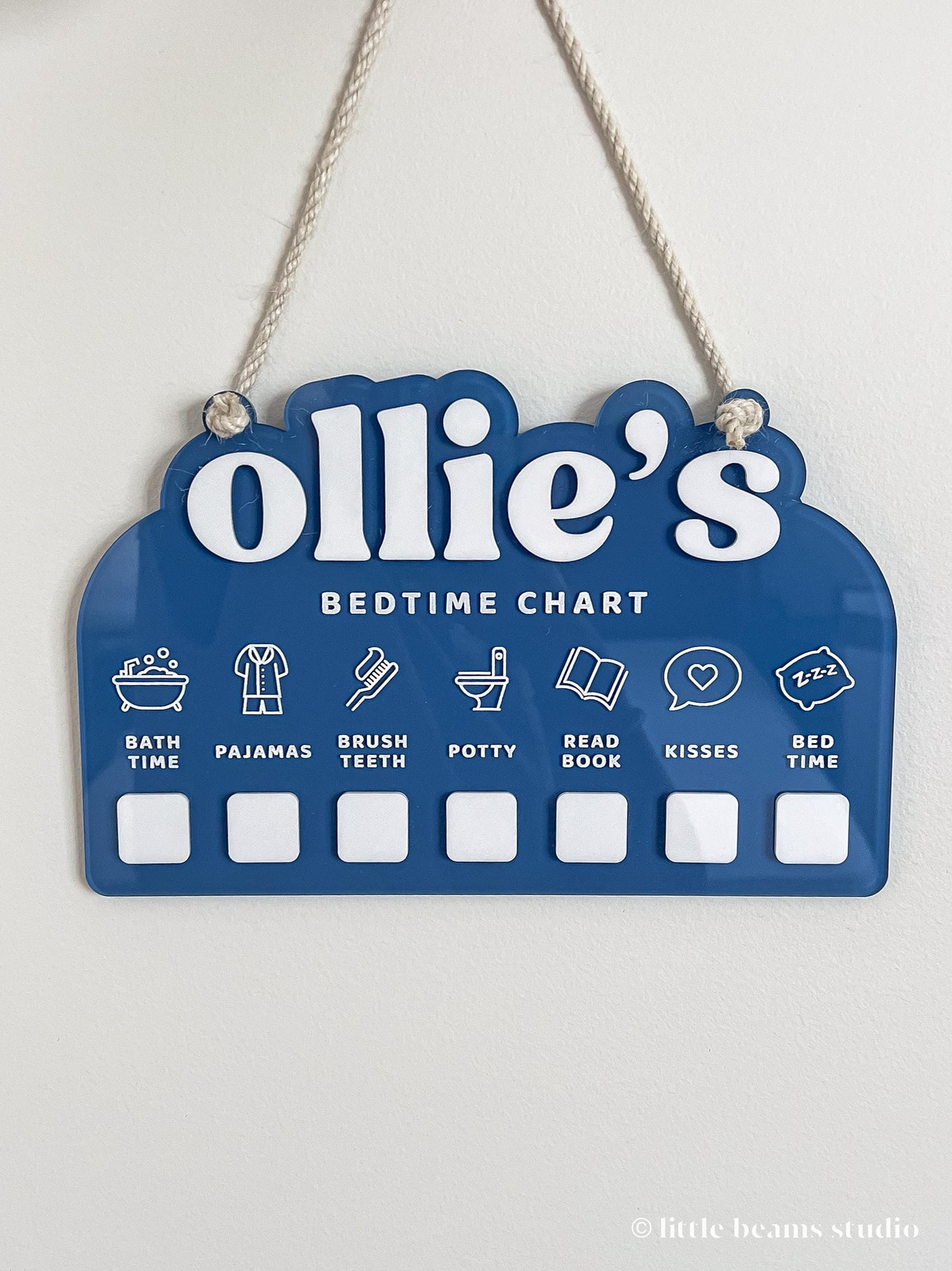 Personalized Acrylic Kids Bedtime Chart