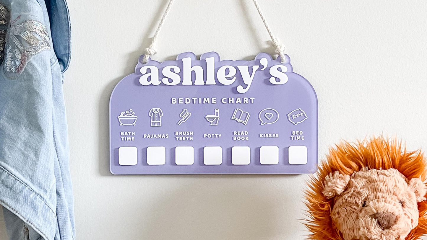 Personalized Acrylic Kids Bedtime Chart