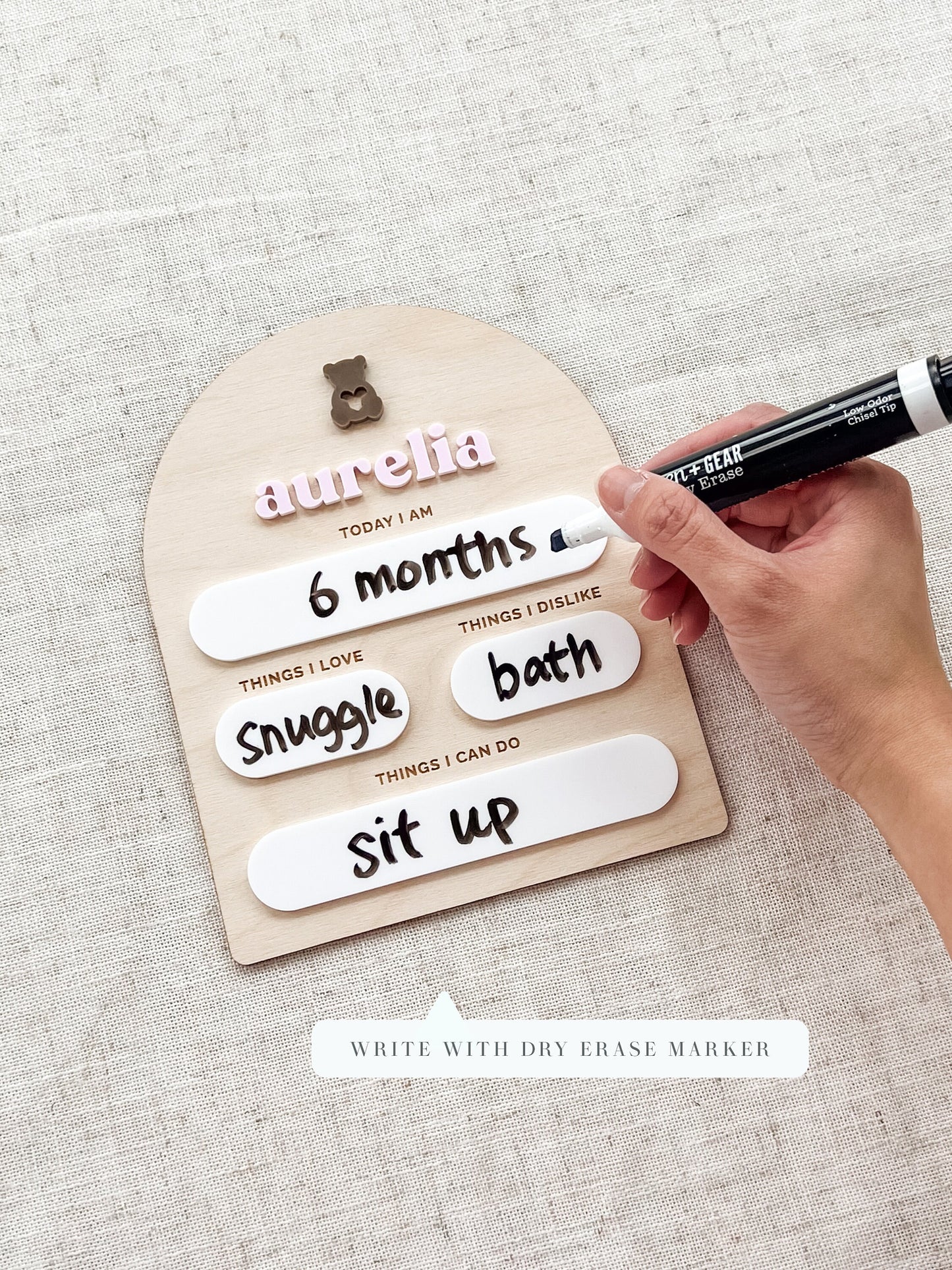 Teddy Bear Custom Baby Milestone Board