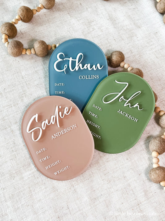 Acrylic Birth Stats Baby Announcement Sign