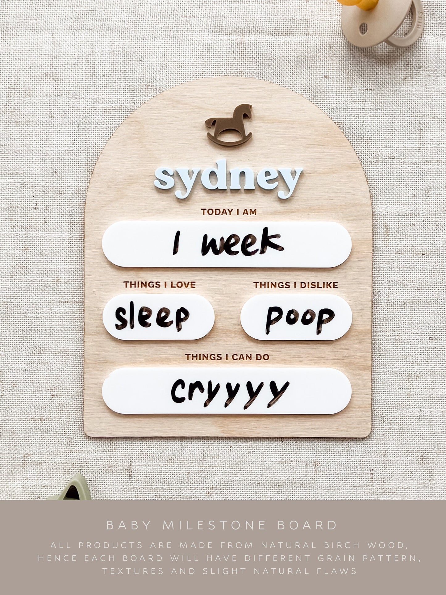 Horse Custom Baby Milestone Board